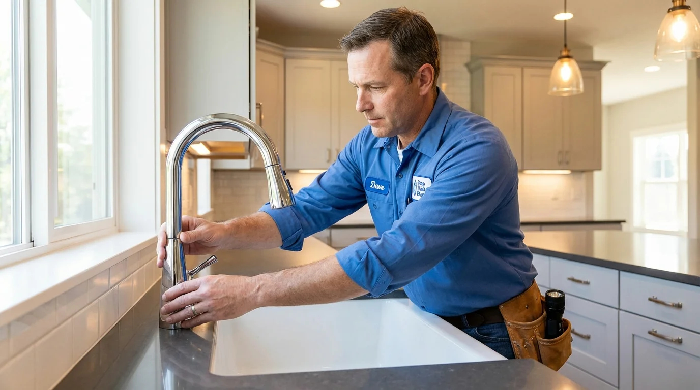 Kitchen faucet installation by Johns Plumbing LLC in Hyattsville